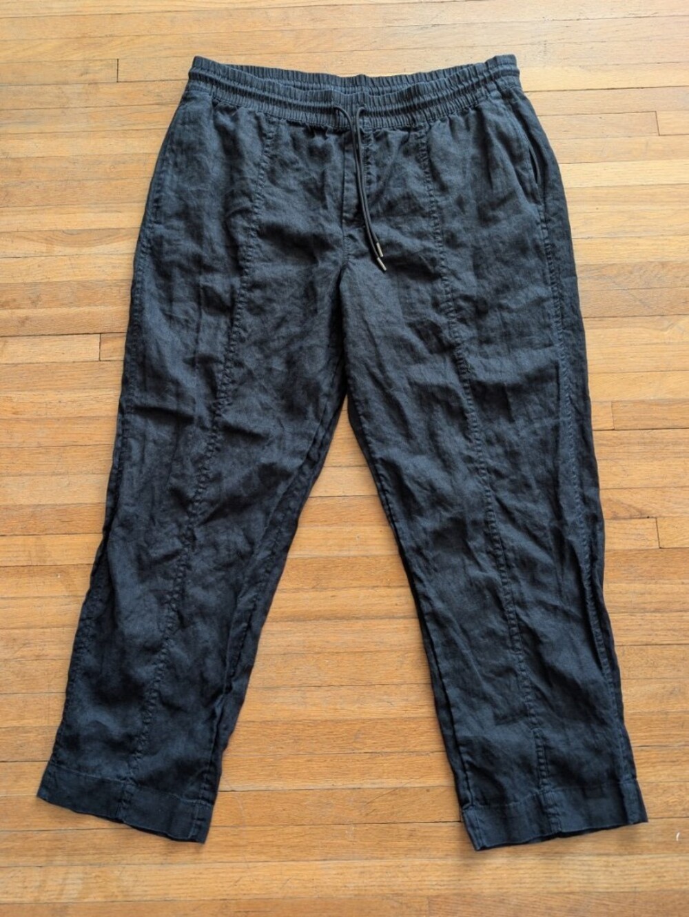 Athleta Retreat Black Linen Pants in size XL